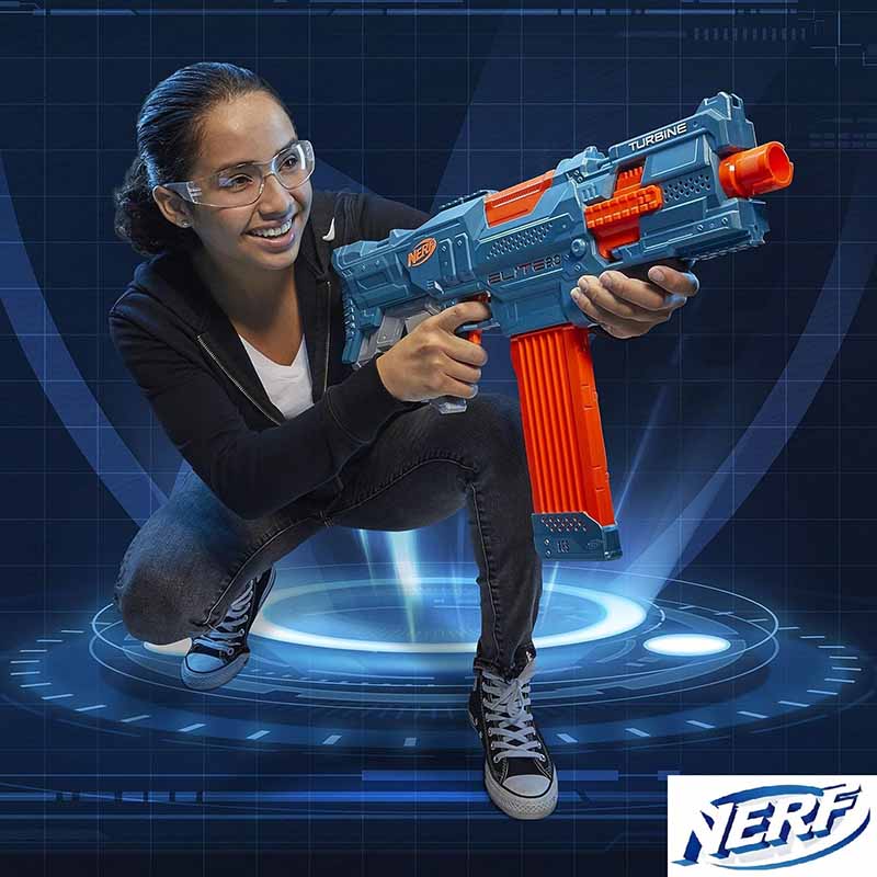 تفنگ بازی تیر فومی نرف موتوردار و خشاب دار Nerf Elite 2.0 Turbine CS-18 E9481